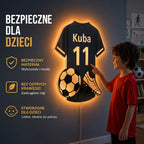 MistrzLED™ | Personalizowane lustro LED – koszulka piłkarska