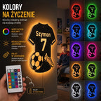 MistrzLED™ | Personalizowane lustro LED – koszulka piłkarska